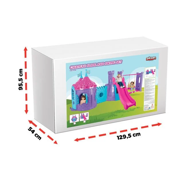 Castle Slide and Swing Set with Chateau