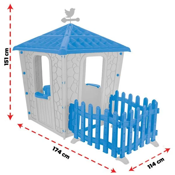 Stone House with Fence